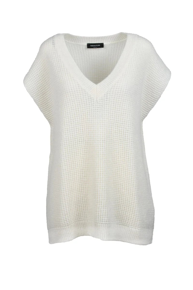 Fabiana Filippi Maglia Mohair Poliammide Lana - Cream