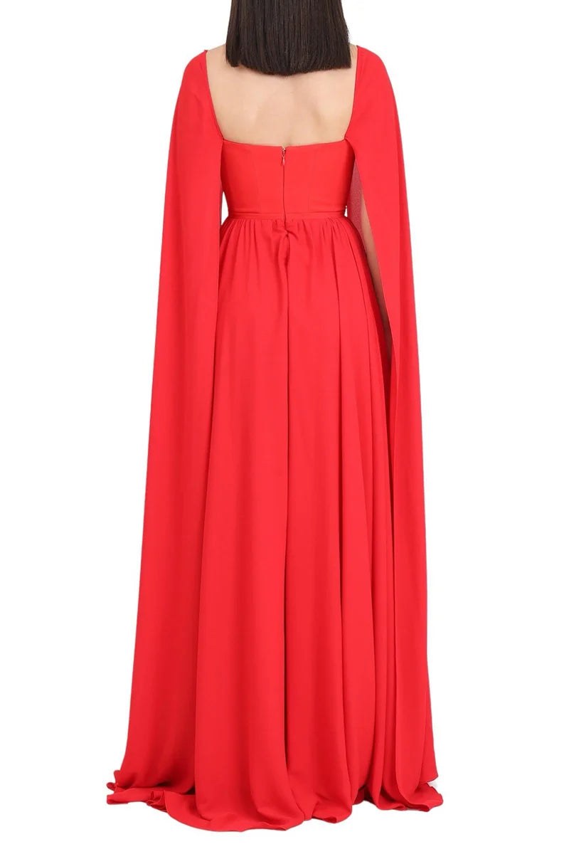 Santas* Abito Lungo Stretch - Rosso