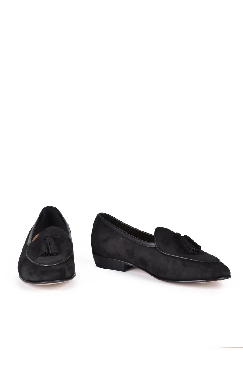Baudoin & Lange Mocassino Suede - Nero