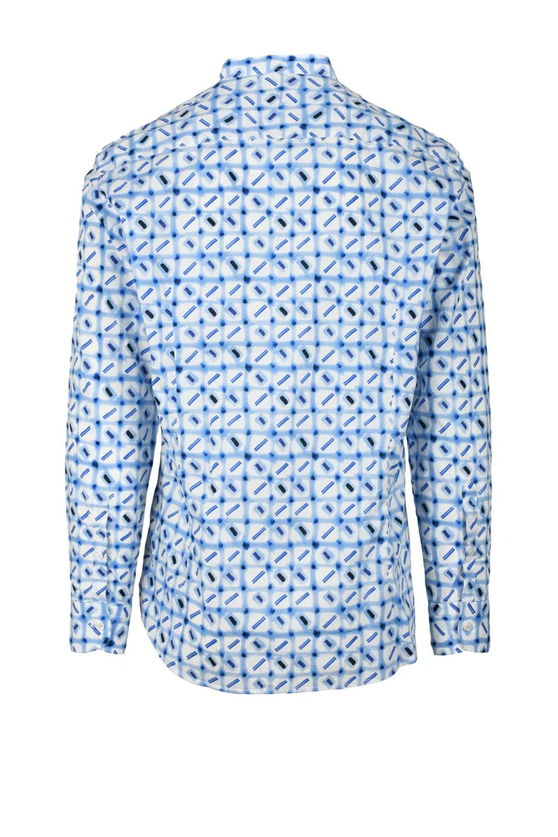 Mariano Napoli Camicia Coreana - Bianco/Blu