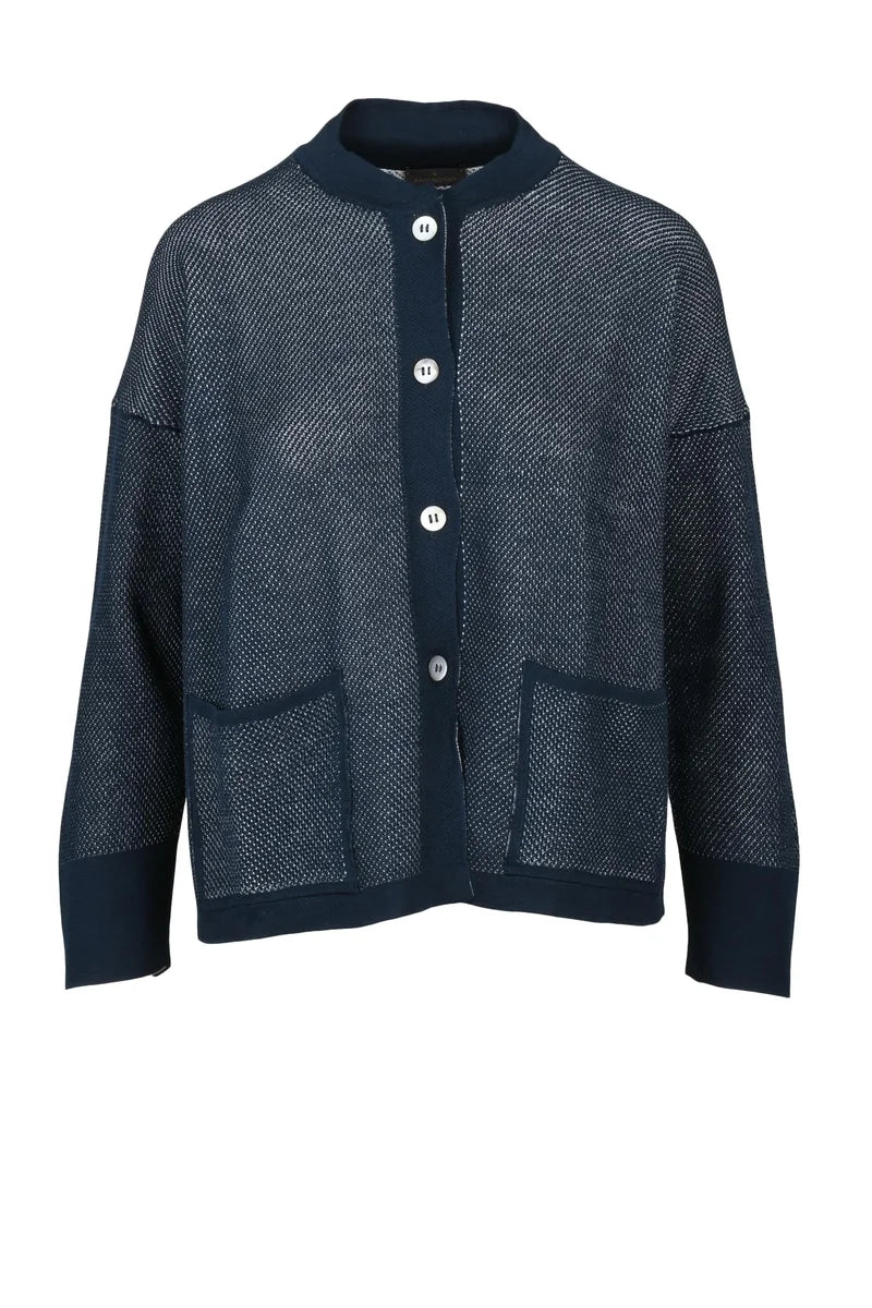 Ambrosio Cardigan Girocollo - Blu