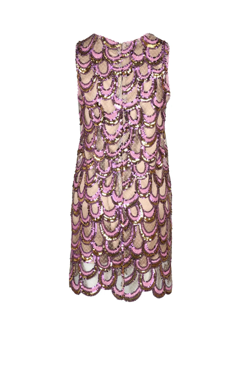 Nora Barth Abito Paillettes - Beige/Pink