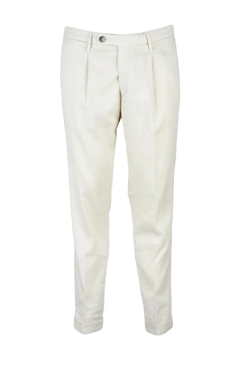 Michael Coal Pantaloni Lino Stretch - Bianco