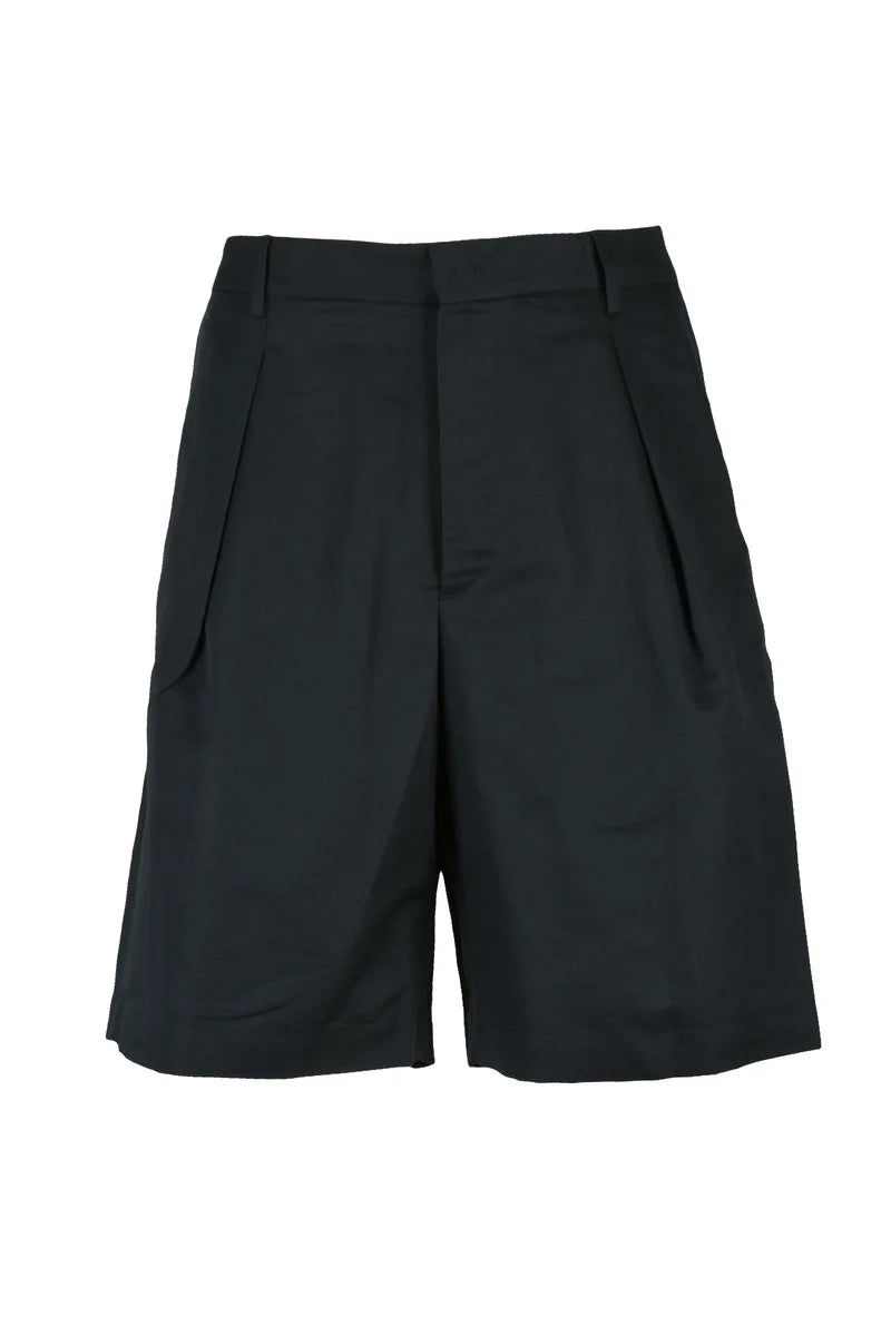 Low Brand Bermuda Lino Cotone - Nero