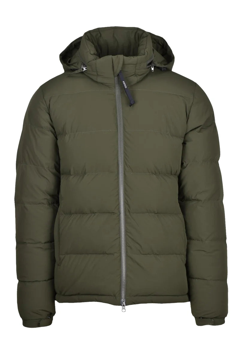 Aspesi Piumino con Cappuccio Amovibile - Verde