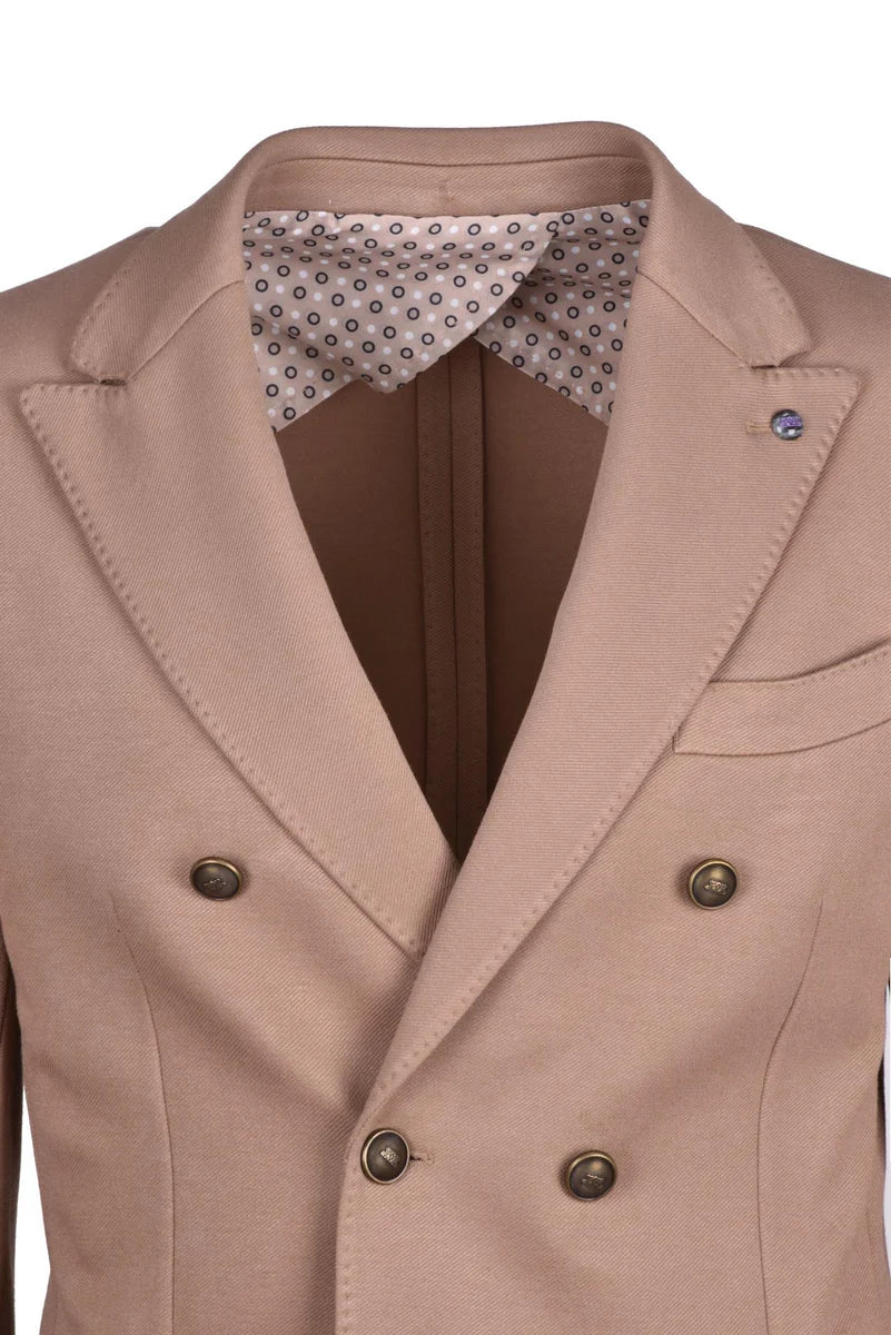 Barbati Giacca Doppiopetto Viscosa - Beige