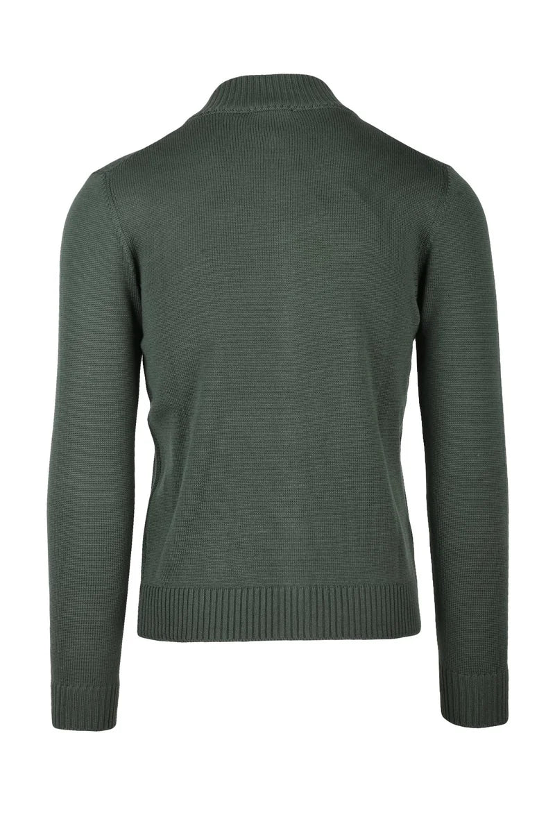 Luigi Borrelli Napoli Cardigan Zip Lana - Verde