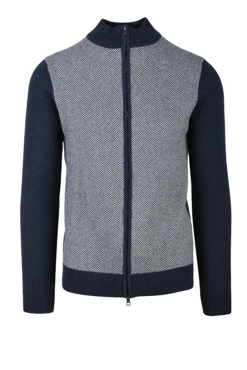 Luigi Borrelli Napoli Cardigan Zip - Blu