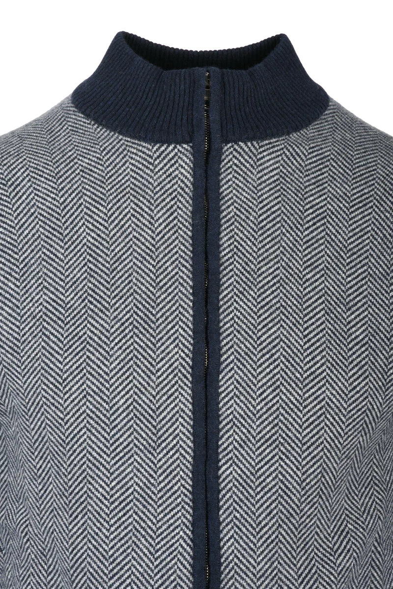 Luigi Borrelli Napoli Cardigan Zip - Blu