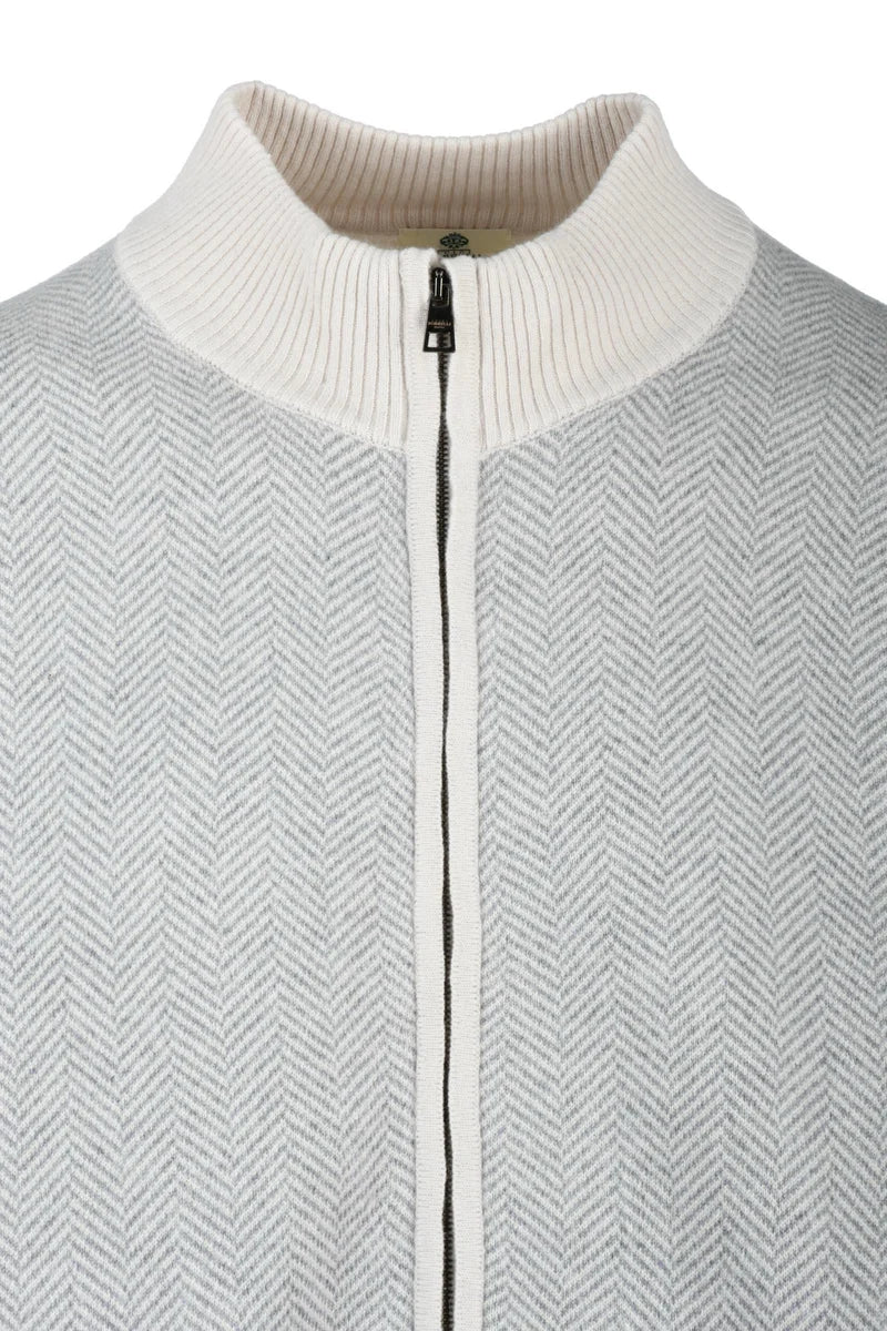 Luigi Borrelli Napoli Cardigan Zip - Grigio Chiaro