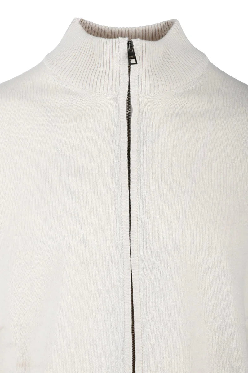 Luigi Borrelli Napoli Cardigan Zip - Bianco