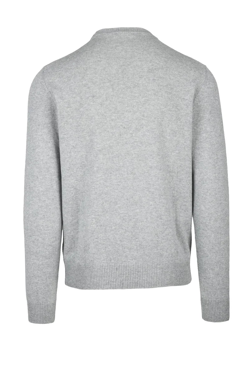 Luigi Borrelli Napoli Maglia Cashmere Lana Seta - Grigio Chiaro