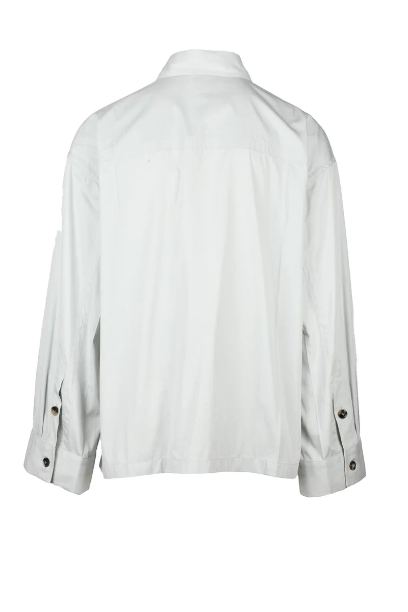 Bottega Veneta Camicia Over Cotone/Seta - Grigio Chiaro