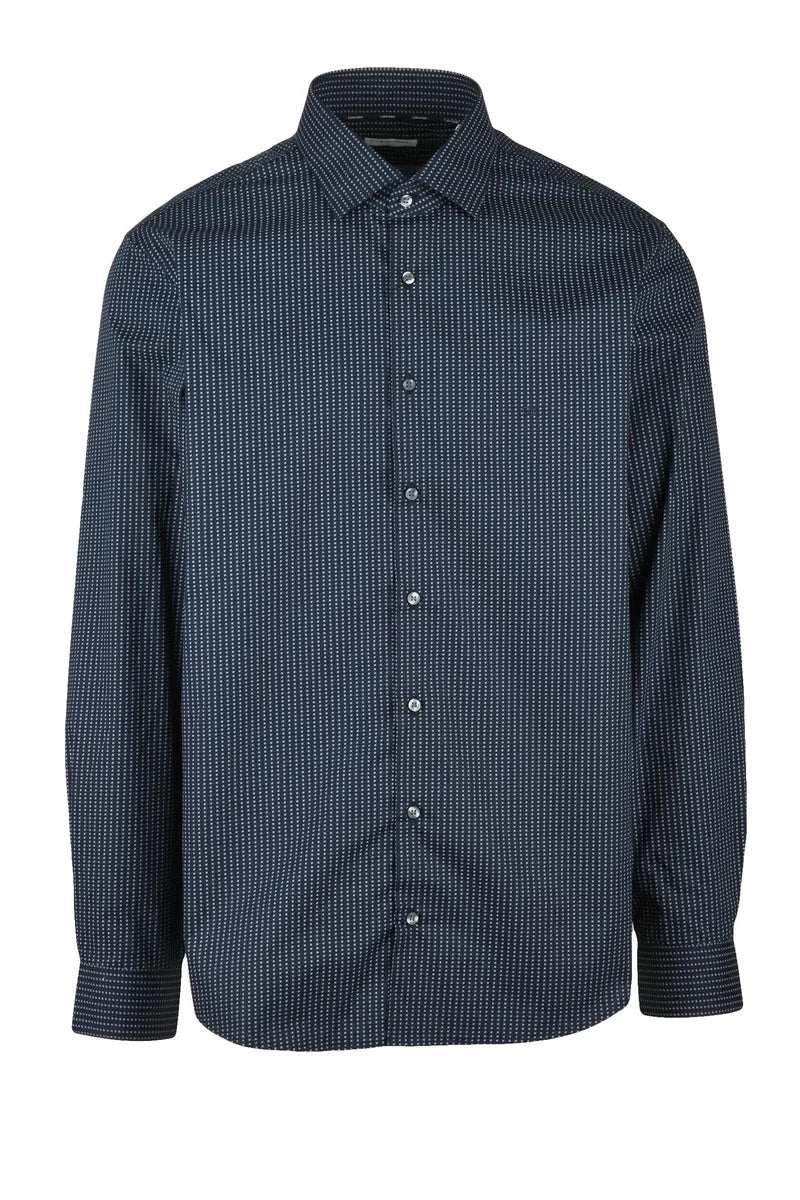 Calvin Klein Camicia Cotone Poliestere - Blu