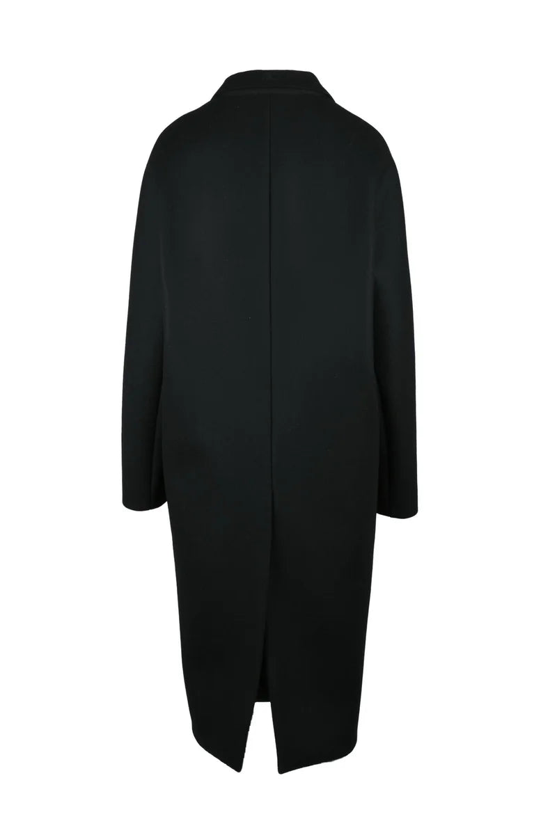 Courreges Cappotto Lana Dettaglio Bottoni - Nero