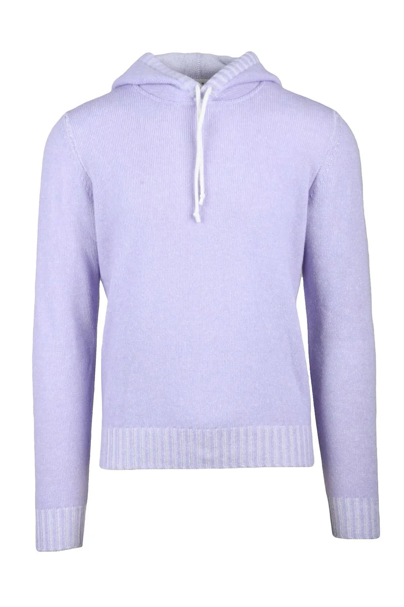 Darwin Maglia con Cappuccio Lana Vergine - Wisteria