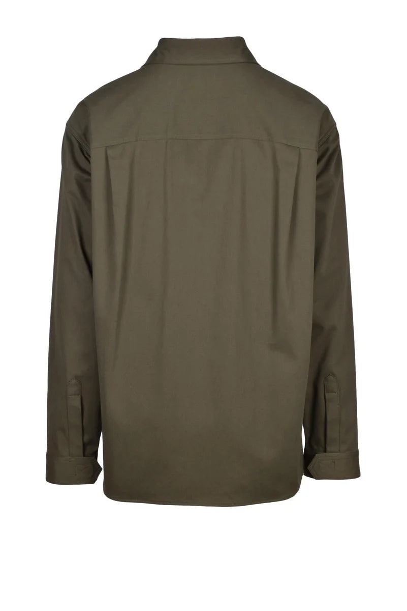 Dolce & Gabbana Camicia Militare in Cotone Stretch - Verde