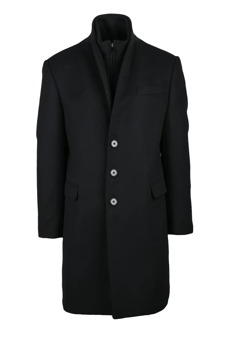 Emporio Armani Cappotto Lana Poliammide - Nero
