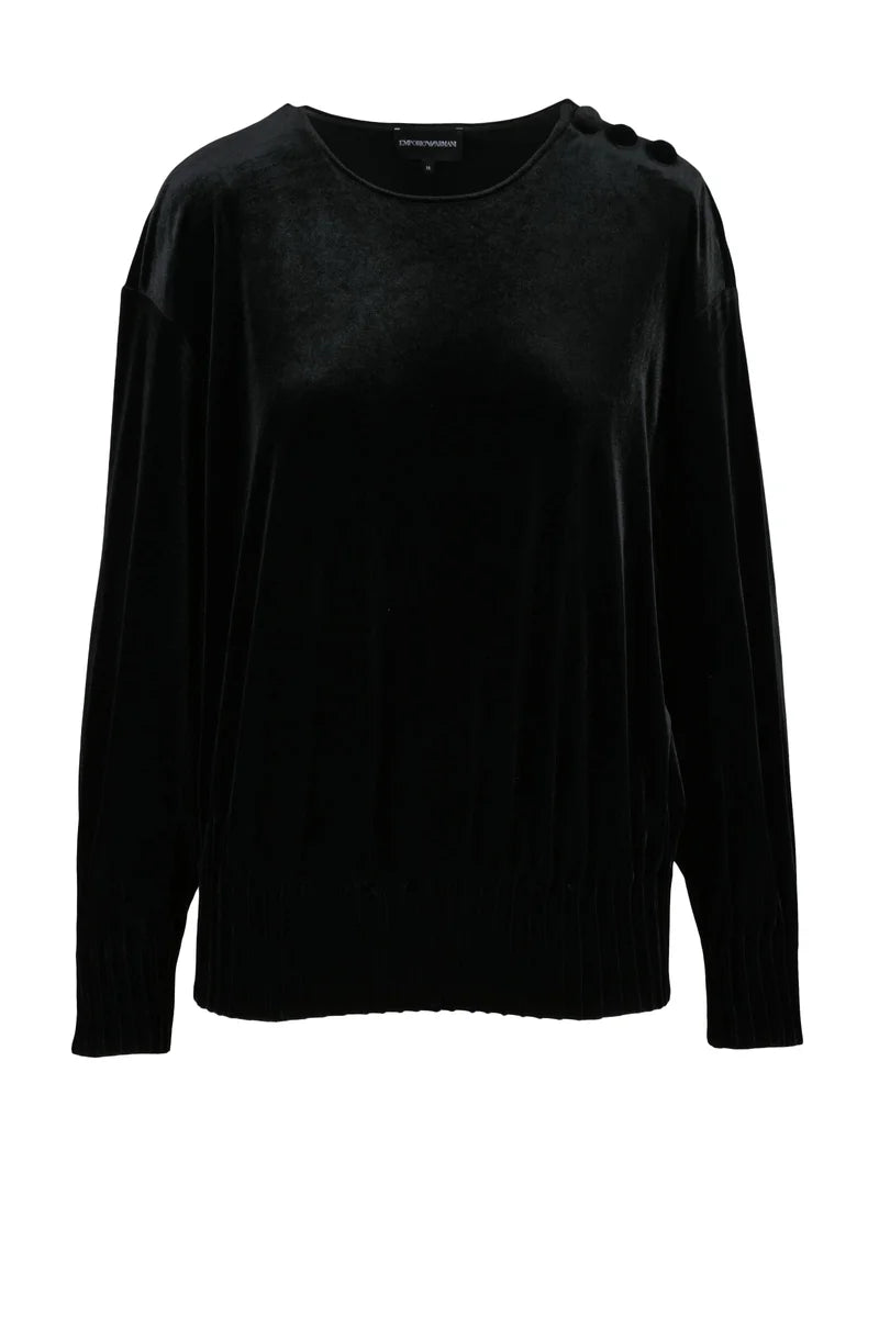 Emporio Armani Velvet Sweatshirt - Black