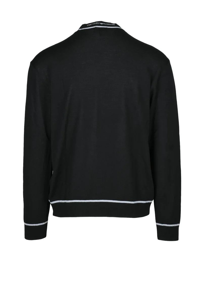 Emporio Armani Thin Virgin Wool Sweater - Black