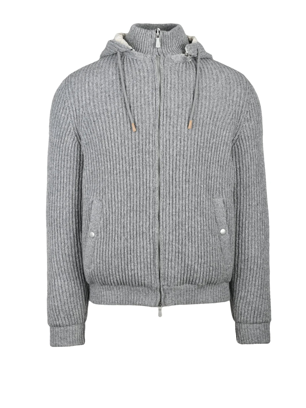 Eleventy Wool Bomber Coat - Grey