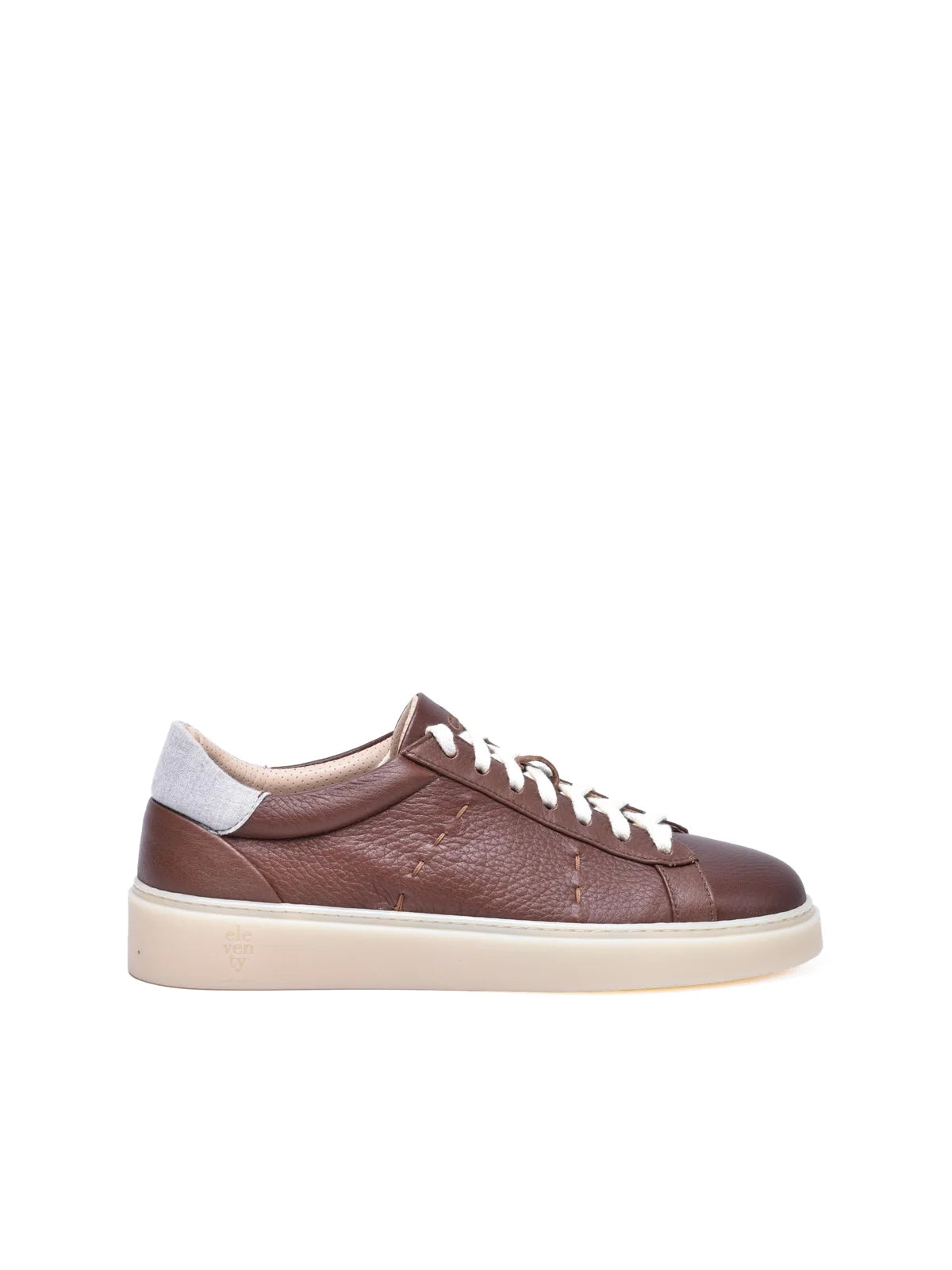 Eleventy Hammered Leather Sneakers - Brown