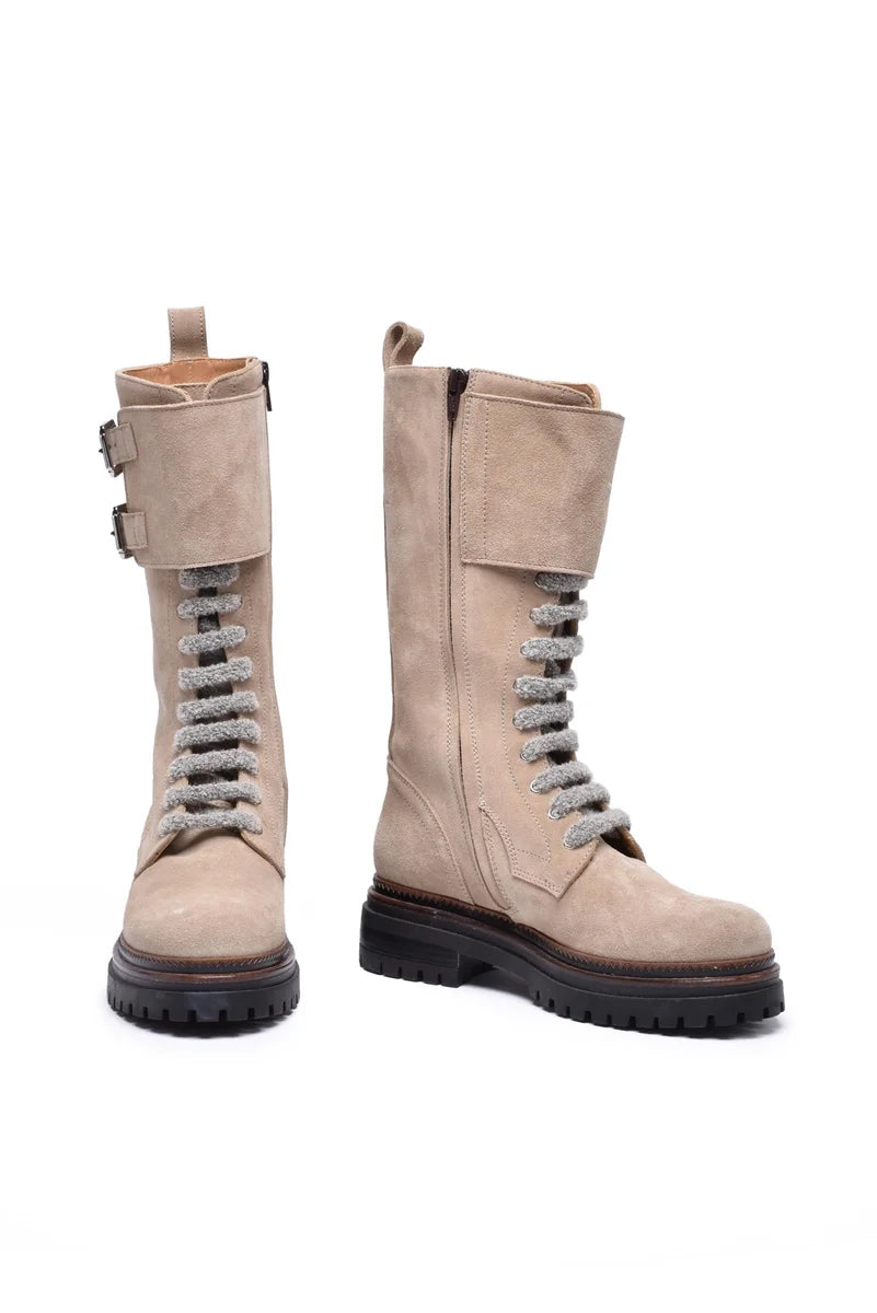 Eleventy Anfibi in Suede - Beige