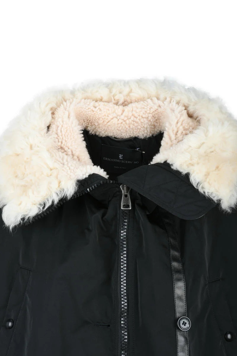 Ermanno Scervino Parka Pelliccia Collo - Nero