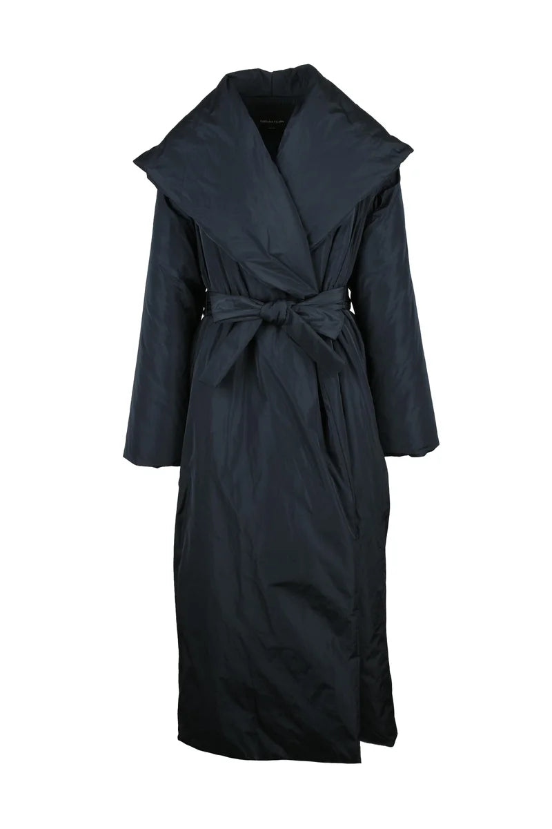 Fabiana Filippi Piumino Lungo con Cintura - Nero