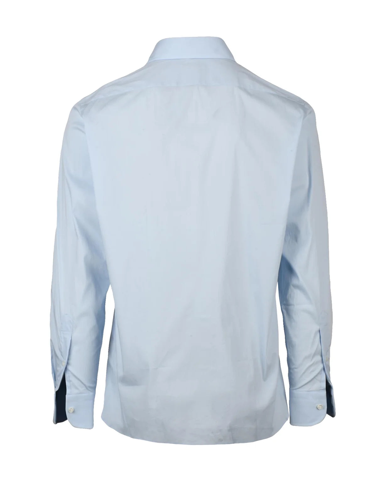 Guy Rover Camicia Cotone Poliestere Elastan Dritto - Celeste