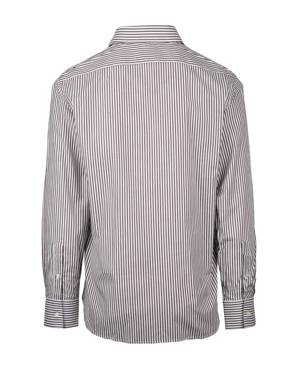 Guy Rover Camicia Cotone Dritto - Bianco/Marrone