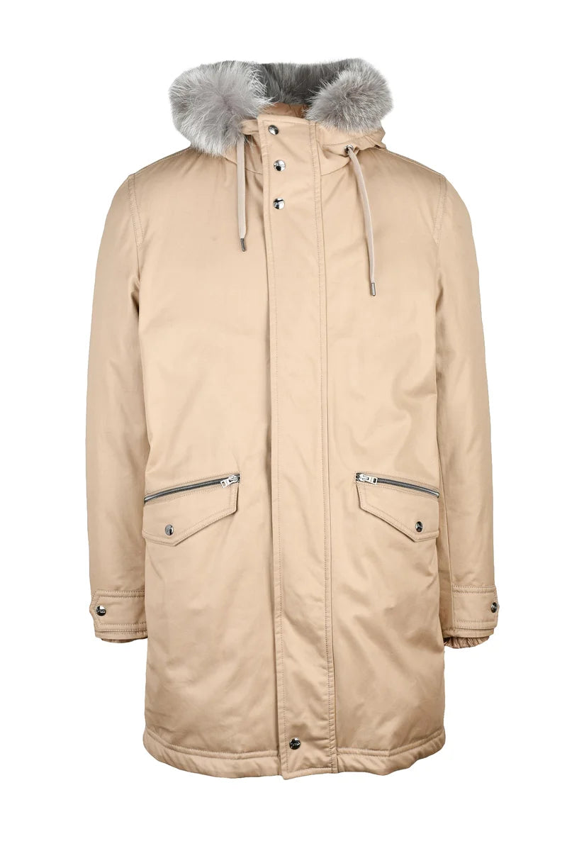 HERNO Giaccone in tela con piuma - Beige