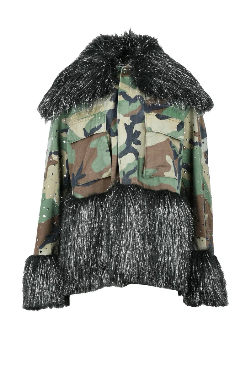 ROSSANO PERINI Giubbotto in tela vintage - Green/Black