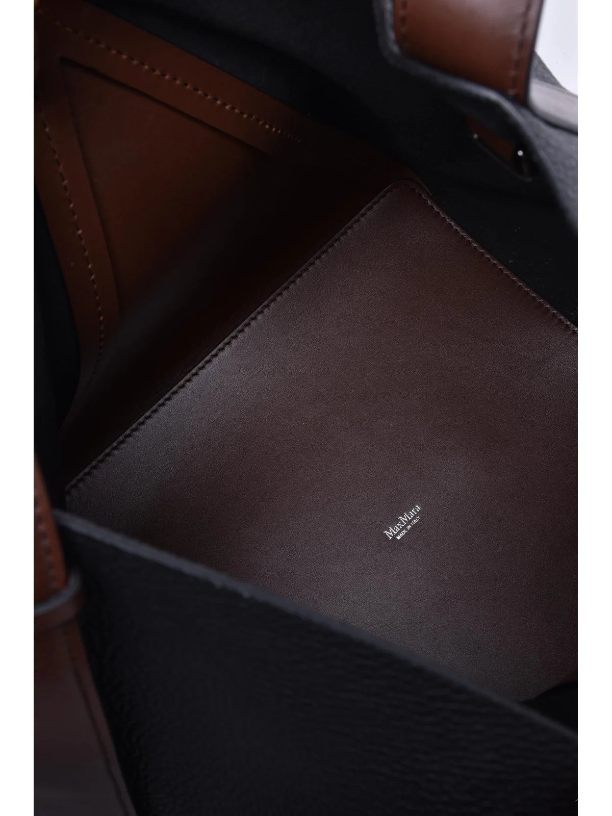 Max Mara Borsa Bucket in Pelle - Black/Brown