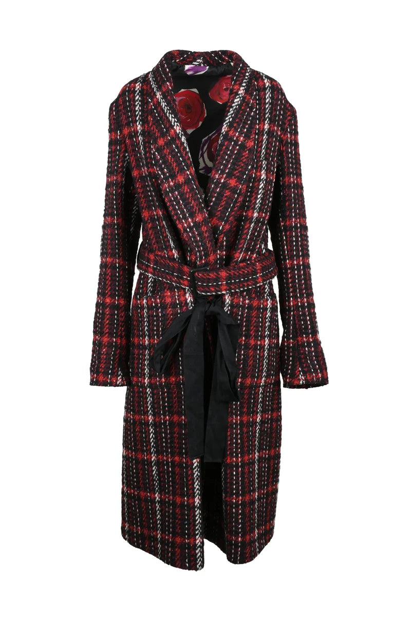 Marni Cappotto lungo in lana mohair - Nero/Rosso