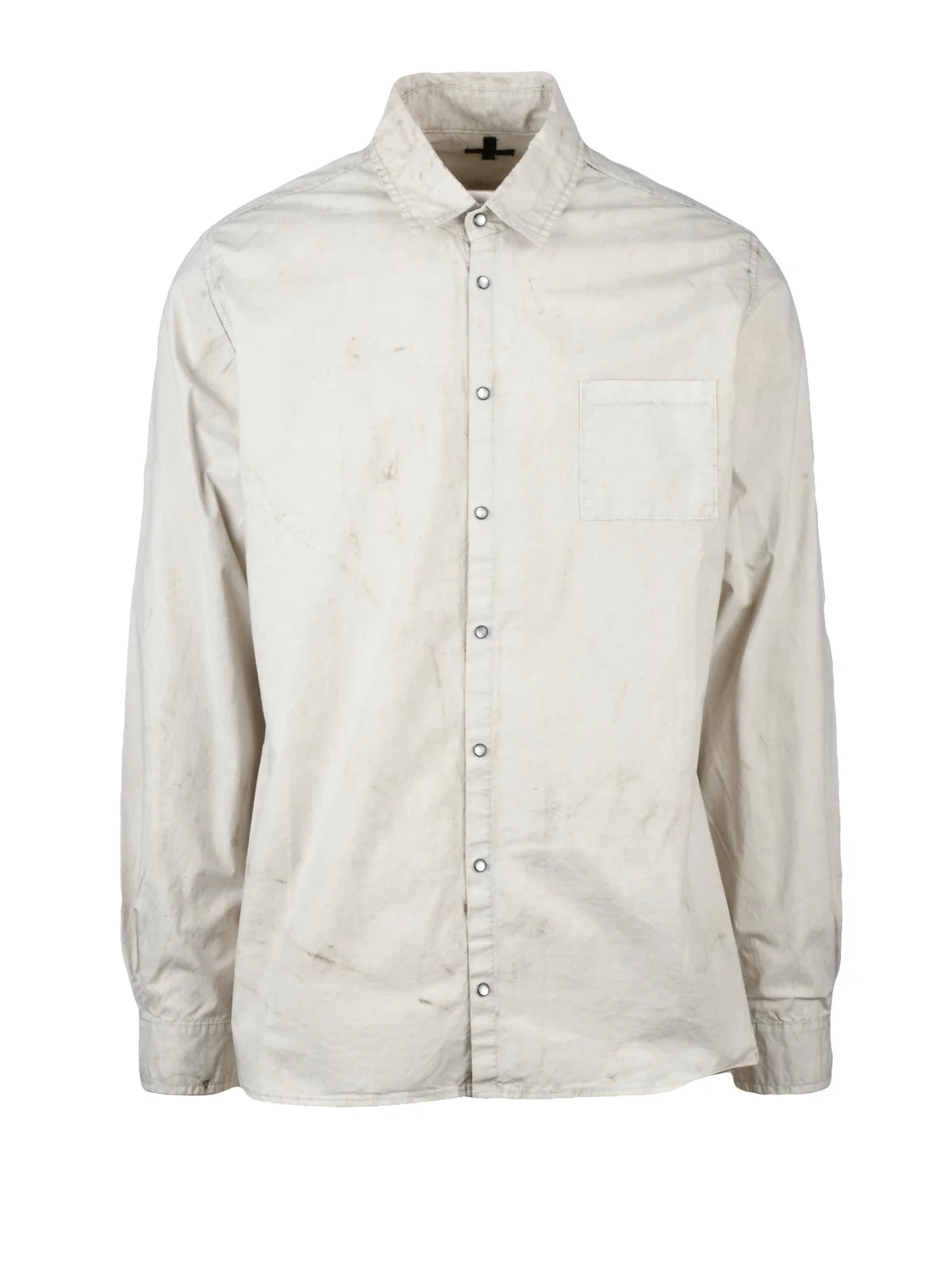 Md75 Camicia Cotone Elastan Effetto Sporco - Beige