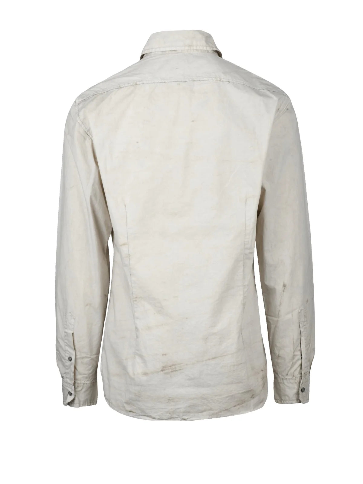 Md75 Camicia Cotone Elastan Effetto Sporco - Beige