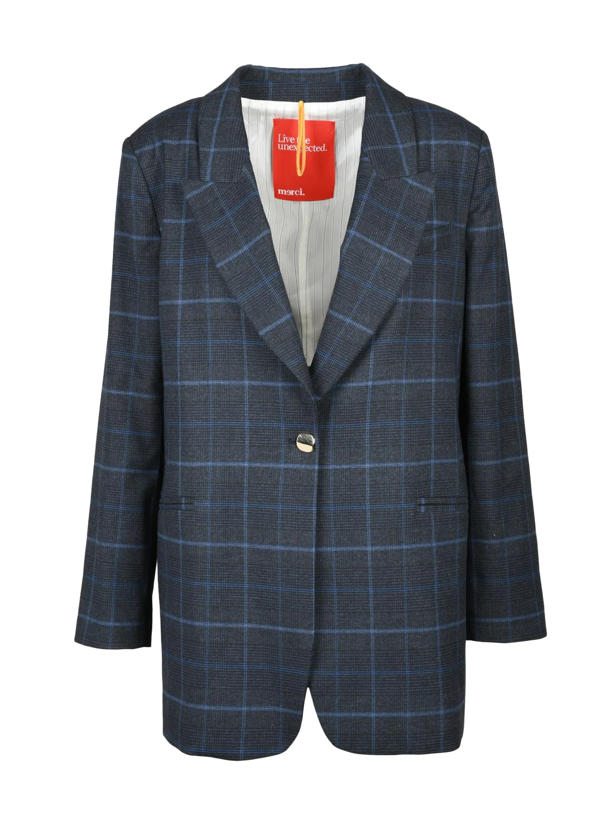 ..,Merci Shaped Long Jacket - Blue