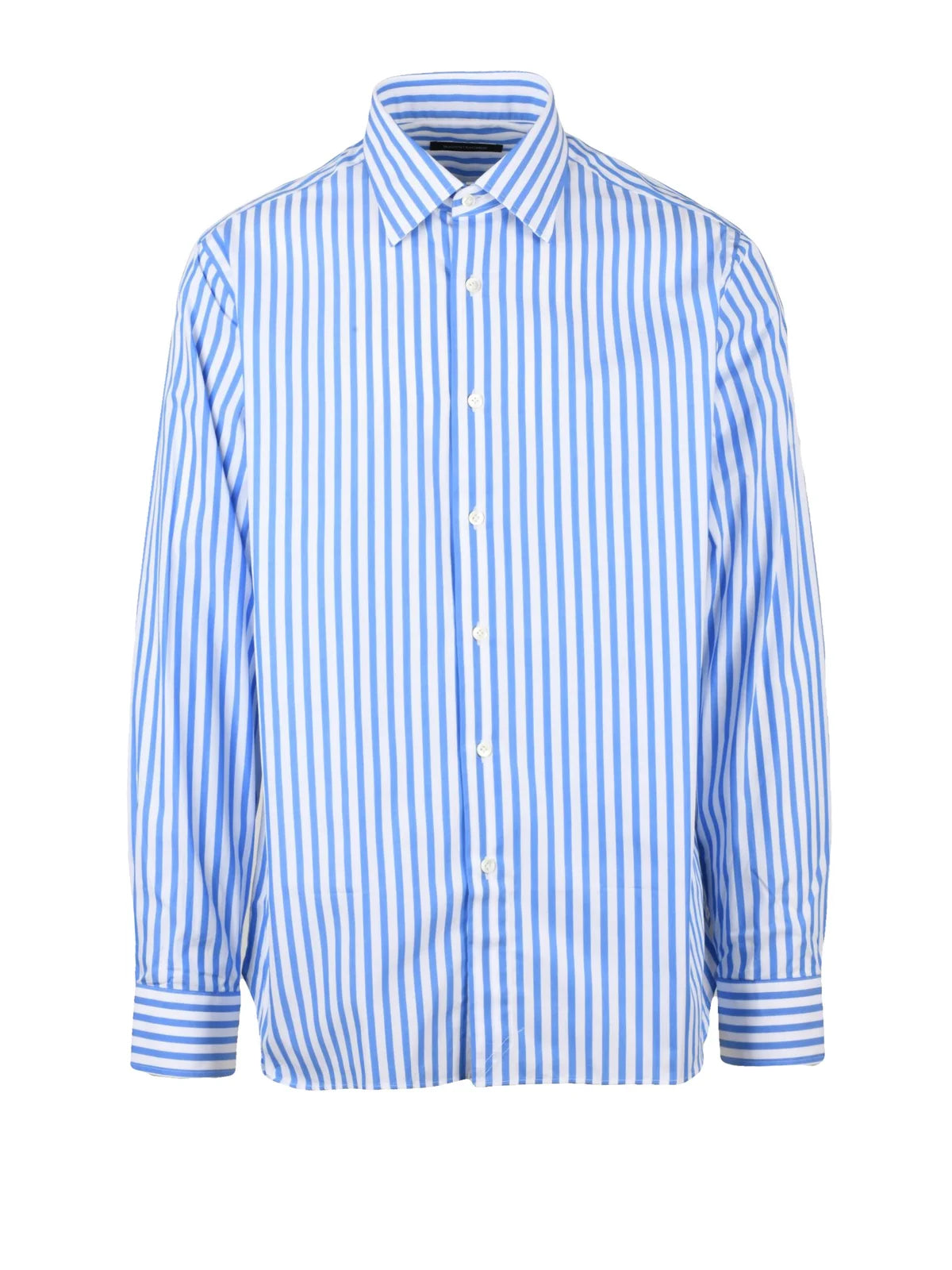 Magenta Camicia Sfiancata - White/Sky Blue