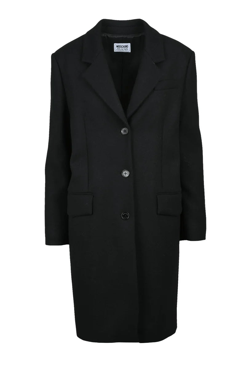 Mo5ch1no Jeans Cappotto Lana Poliammide - Nero