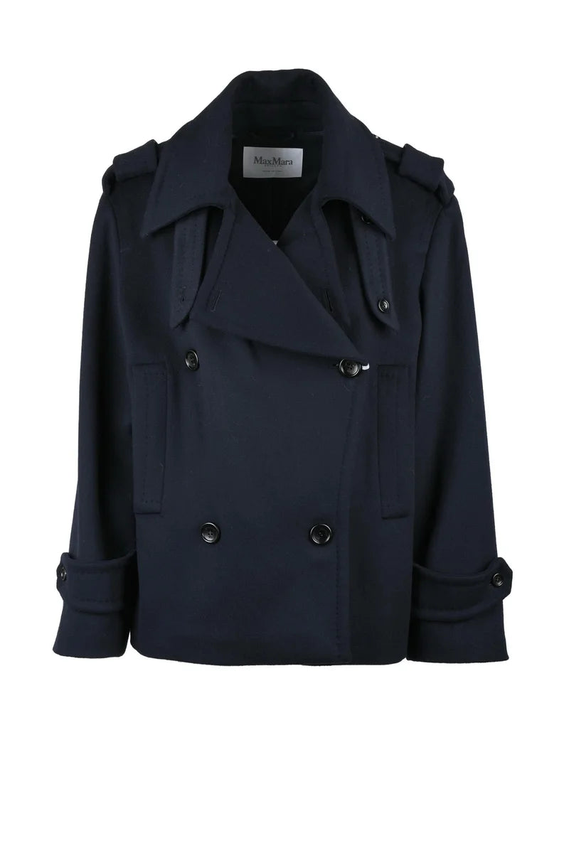 Max Mara Sfilata Cappotto Laveno Doppiopetto - Blu Notte