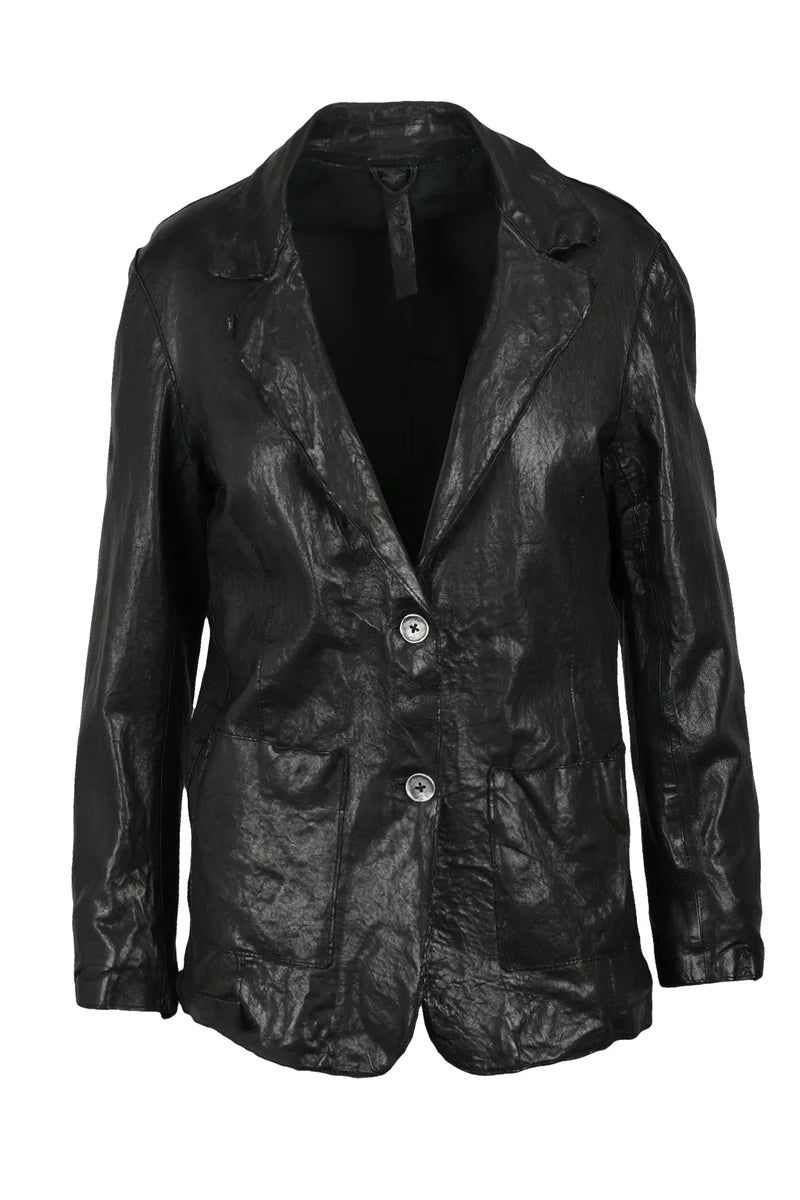 Never Enough Giacca Pelle con Bottoni - Nero