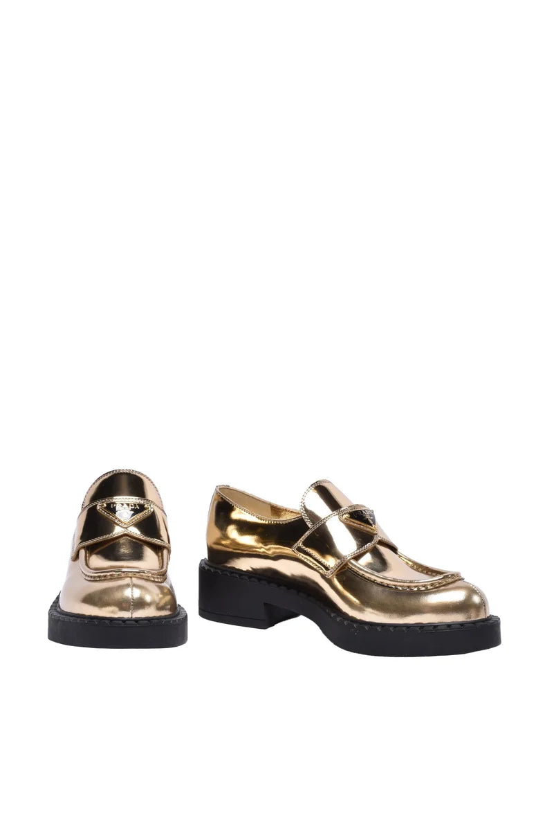 Prada Mocassino Gomma Plateau - Oro