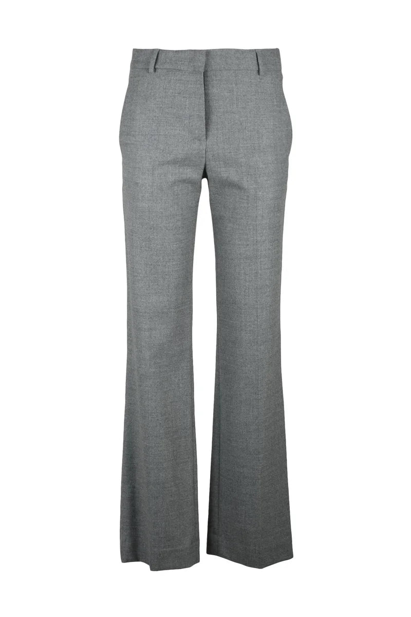 Ql2 Pantalone Dritto Lana Vergine - Grigio
