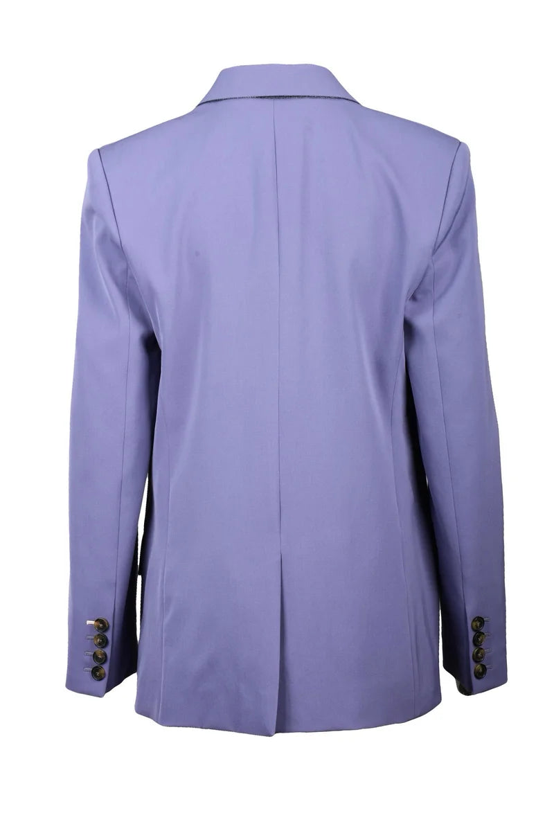 Stella Mccartney Giacca Lunga Lana Stretch - Lavender