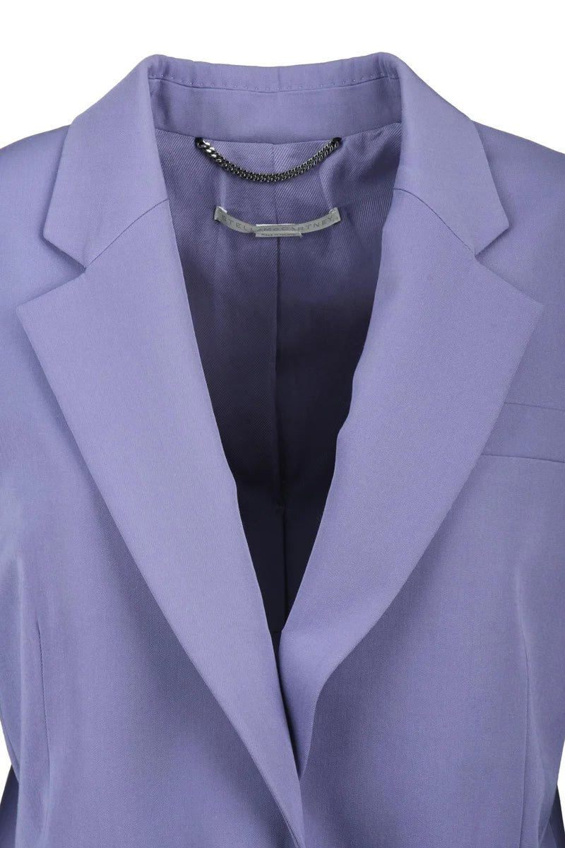 Stella Mccartney Giacca Lunga Lana Stretch - Lavender