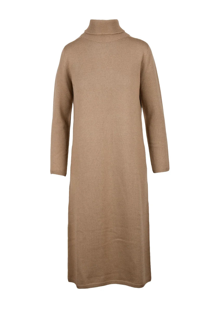 'S Max Mara Abito Lungo Lana Vergine - Marrone