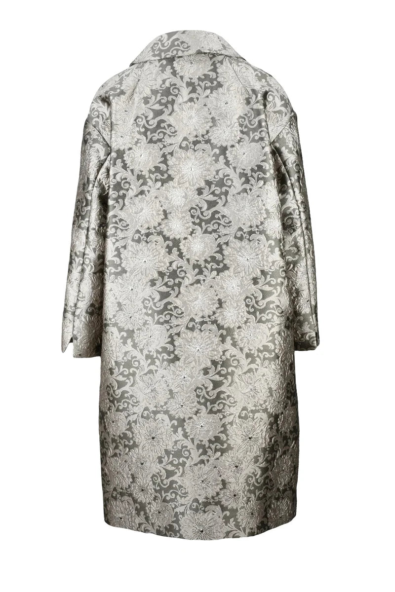 's Max Mara Cappotto Broccato Effige - Grigio