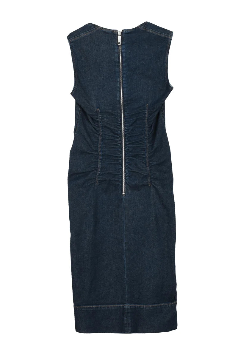Sportmax Abito in Denim Arricciato - Blu