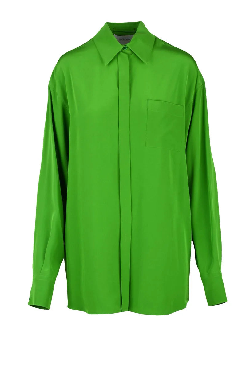 Sportmax Camicia Lunga in Seta - Verde